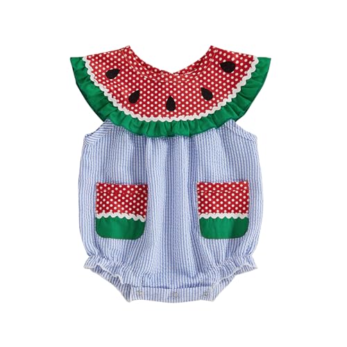 Karwuiio Toddler Baby Girl Clothes Sleeveless Romper Jumpsuit Cute Watermelon One Pieces Baby Summer Outfits