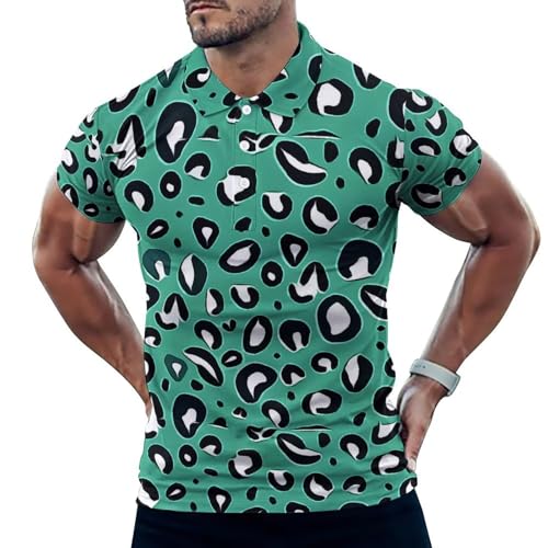Polo de golf homme vert à manches courtes séchage rapide respirant