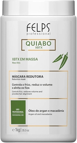 Xbtx Okra Quiabo Redutor de Volume e Controle de Frizz Alisamento Capilar Orgânico Profissional Sem Formol 1kg
