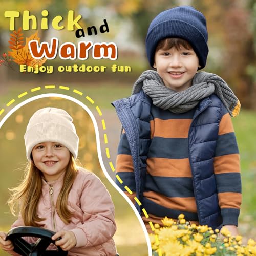 Image of ZOORON Toddler Beanie Boys Girls Beanies Kids Winter Hats Children Knit Cap | Soft Ski Hat, Cozy Core Yarn, Double Layer Warmth, Elastic Zero-Pressure Fit, Warm Kids Hats, School, Daycare, Gifts