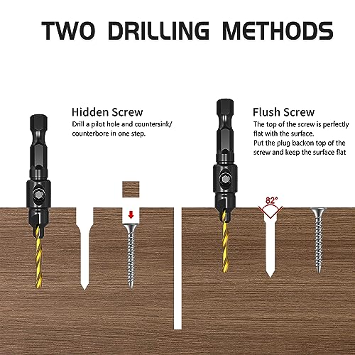MAEXUS Countersink Drill Bit Set Wood Drill Bits for No4-No12 Size Screws, Quick Release - Image 3