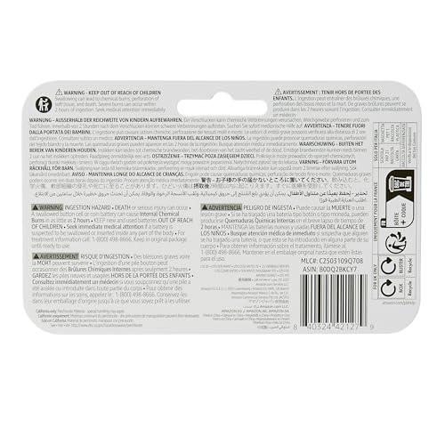 Amazon Basics CR2450 Lithium-Knopfzellenbatterie, Langlebige Leistung, frei von Quecksilber, 3 V, kindersichere Verpackung (zum Öffnen Schere verwenden), 6er-Pack 4