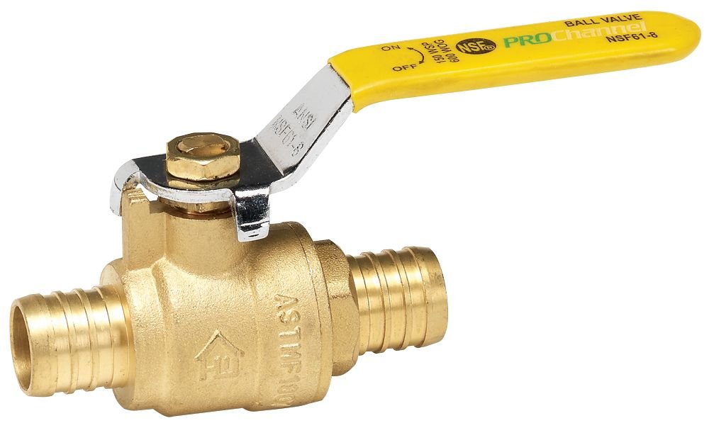 Válvula de bola VBVFP2P5PA de 1 pulgada con conexión PEX de latón resistente para agua y calefacción