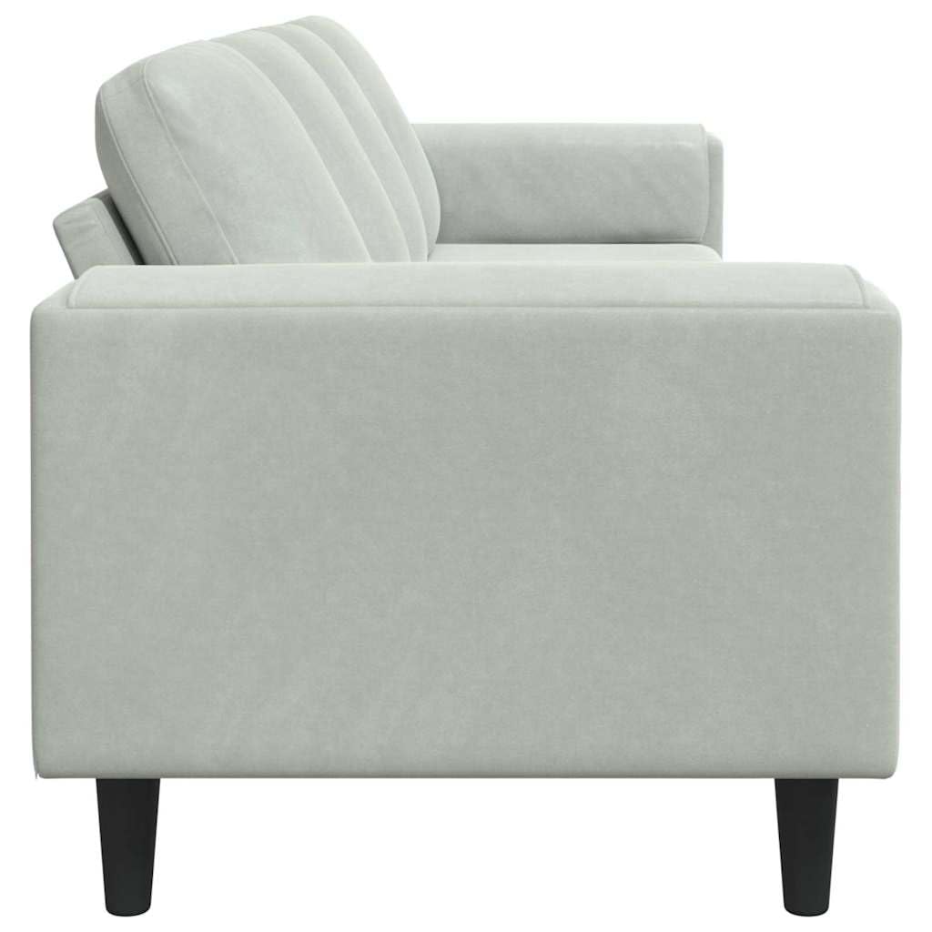 mtlskopal Sofá moderno gris claro, 250 x 77 x 76 cm, poliéster resistente, con funda resistente a la intemperie, cuerpo de madera contrachapada resistente y patas negras, para salón, dormitorio de