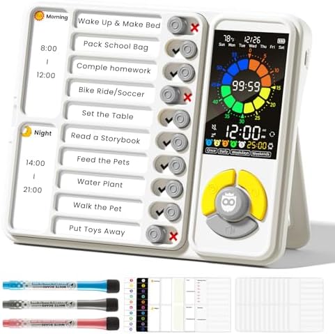 5 IN 1 Visual Timer for Kids/Adults with Chore Chart, ADHD Tools ...