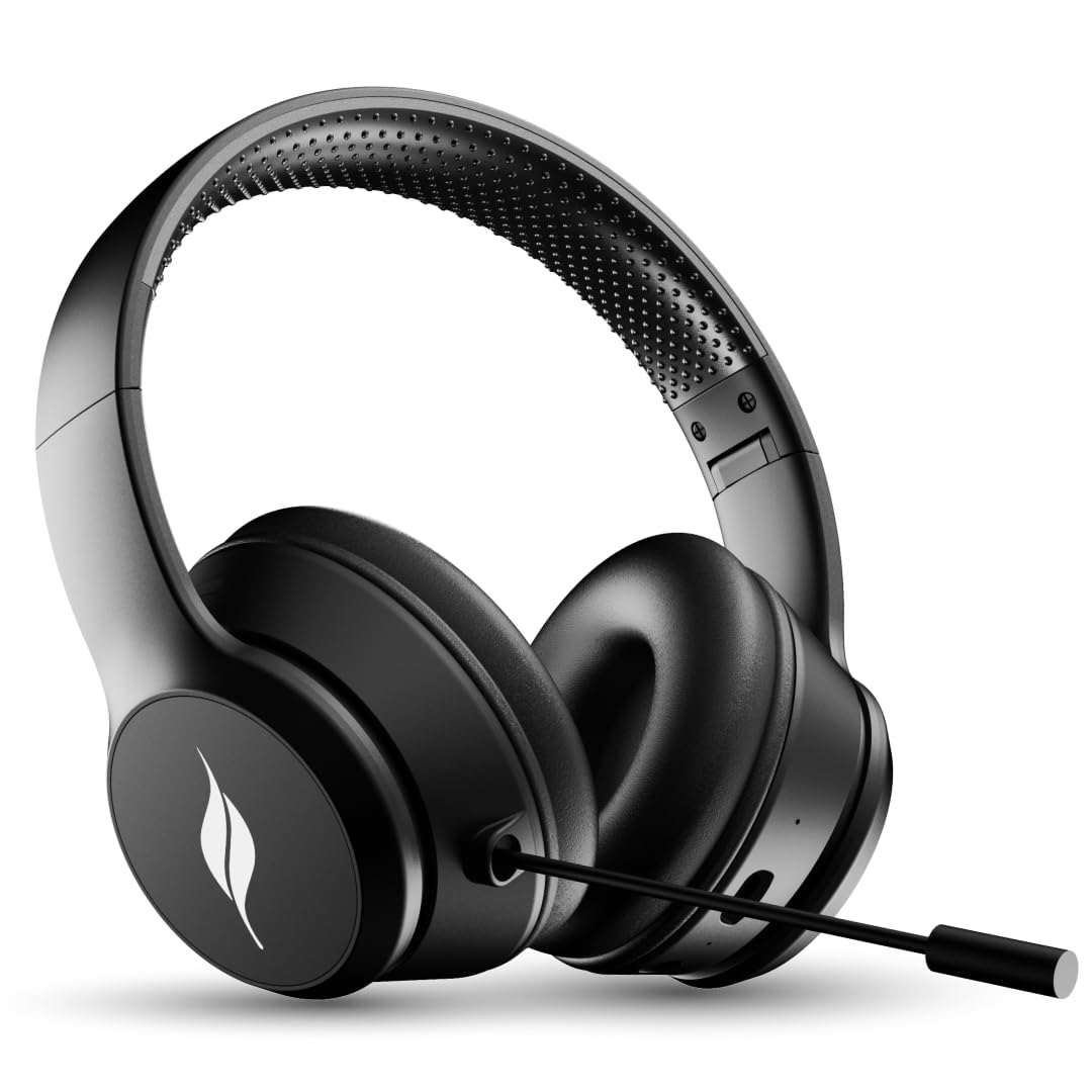 Leaf Bass X414 Headphone, AI Sound App, 50H Playtime, 40mm Driver, IPX5, BT v5.3 Bluetooth & Wired Headset