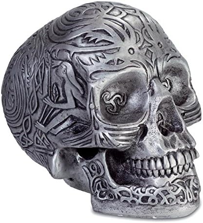 Fabulous Silver Celtic Skull Gothic Decor
