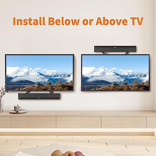 Image of XINLEI Universal Sound Bar Mounts Fits Most 23 to 65 Inch TVs Soundbar TV Mount Bracket Above or Under TV, up to 22 lbs SBR302