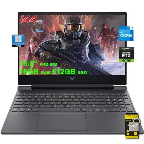 Image of HP Victus Gaming Laptop 15.6 inch FHD IPS 144Hz Intel 8-core i5-13420H (>i7-12650H) 16GB RAM 512GB SSD GeForce RTX 4050 6GB Backlit Type-C B&O Fast Charge Win11Pro ICP Accessory