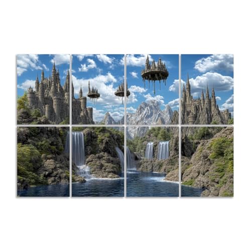 8 Pack Paneles Acústicos Artísticos Absorbentes de Sonido con Diseño 3D, Auto-Adhesivos para Estudios de Grabación y Oficina, 48"x32" miniatura 1