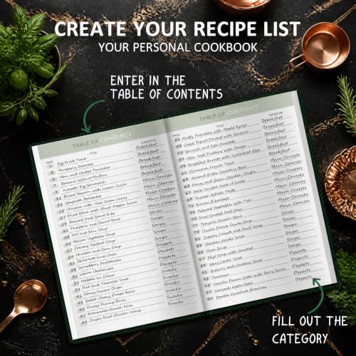 BIROYAL Tus propias recetas: Bloc de notas de cocina A5 en español 4