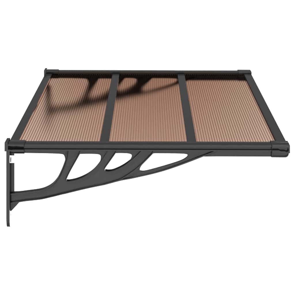 vidaXL Tettoia per Porta Nera 122x90 cm in Policarbonato, pensilina per Porta, pensilina per Porta Posteriore, Tenda da Sole, pensilina per Portico