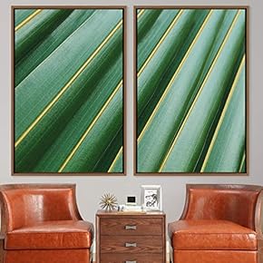 signwin 2 Piece Framed Canvas Wall Art Natural...