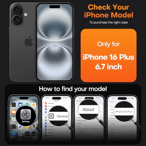 Image of TAURI for iPhone 16 Plus Case, Compatible with MagSafe, Matte Black | with Screen Protector, Not-Yellowing Military-Grade Protection, Shockproof Slim Magnetic Case for iPhone 16 Plus