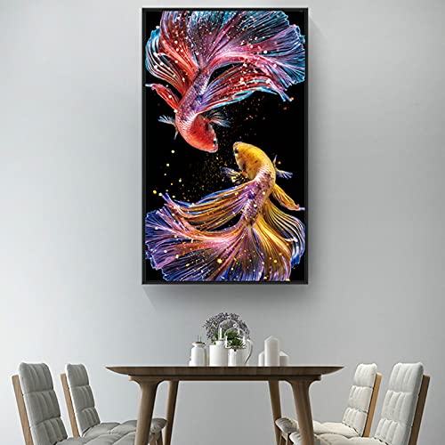 Kit Punto Croce RTO Pesce Rosso | 25x37 Cm, Tela Aida 14, 36 Colori DMC, Tela Ecrù – Per Adulti