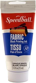 Speedball Fabric Block Printing Ink, 2.5-Ounce, Opaque White