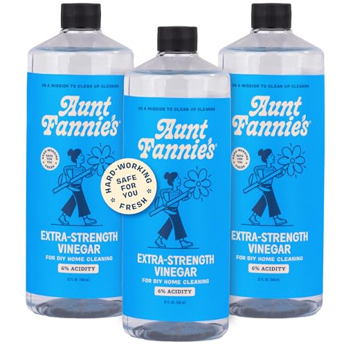 Aunt Fannie's Extra Strength Cleaning Vinegar, Multipurpose Household Cleaner, No Added Scents, Dyes, or Other Additives, 32 oz, Pack of 3