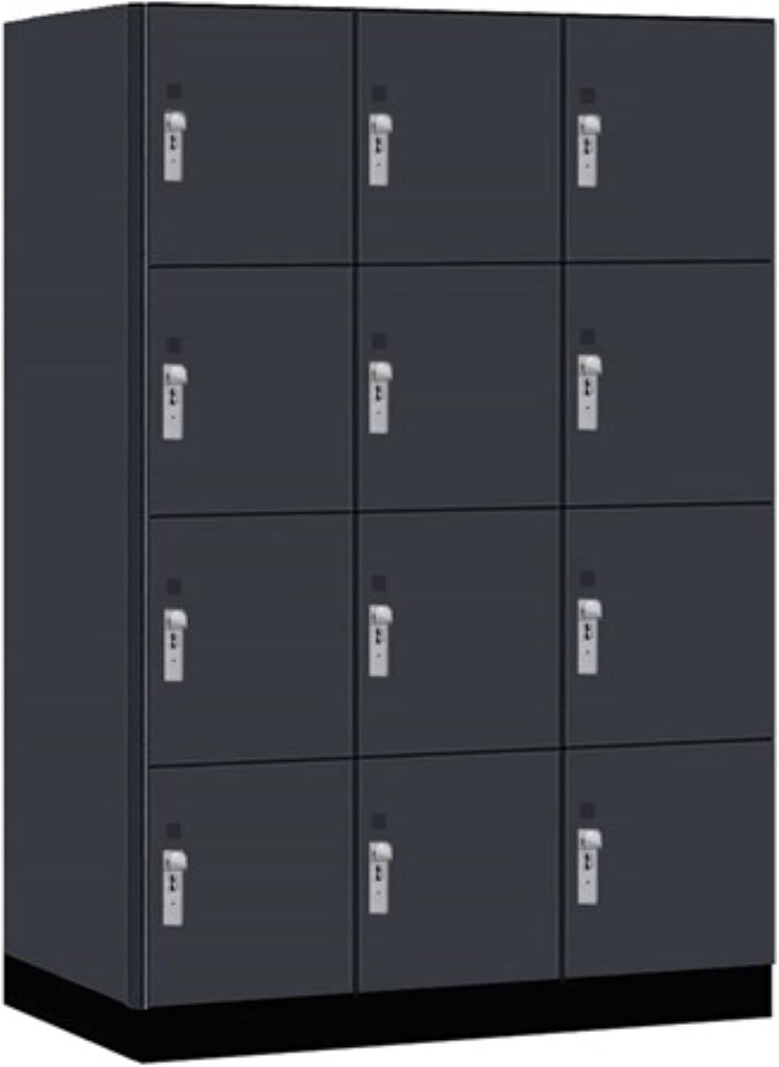 Salsbury 18" Wide Premier Wood Locker-Four Tier-3 Wide-6 Feet High-24 Deep-Carbon Mesh-Silver Hasps