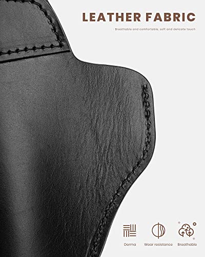 Gun Holster Genuine Leather Appendix Carry Holster For Glock For S&W M&P Shield | Glock 17 19 22 23 32 33 43 | Springfield Xd & Xds | And Similar Sized Handguns Concealed Carry Holster For Men Black #TOP3