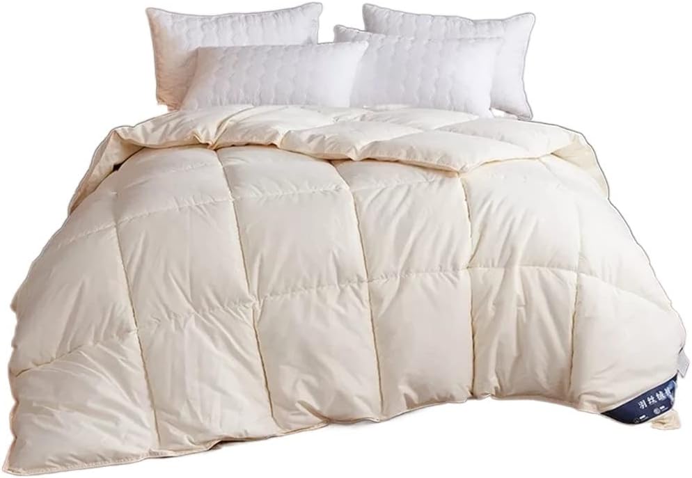 Soft Goose Down Comforter Duvet Winter & Autumn Blankets Bed Quilted Quilt Blanket Single King Size(E,200x230cm 4kg)