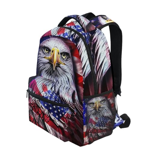 Bookbag for Girls, Us Flag Style Travel Back Pack, Kids Back to School Supplies, Ideal for Ages 6–143