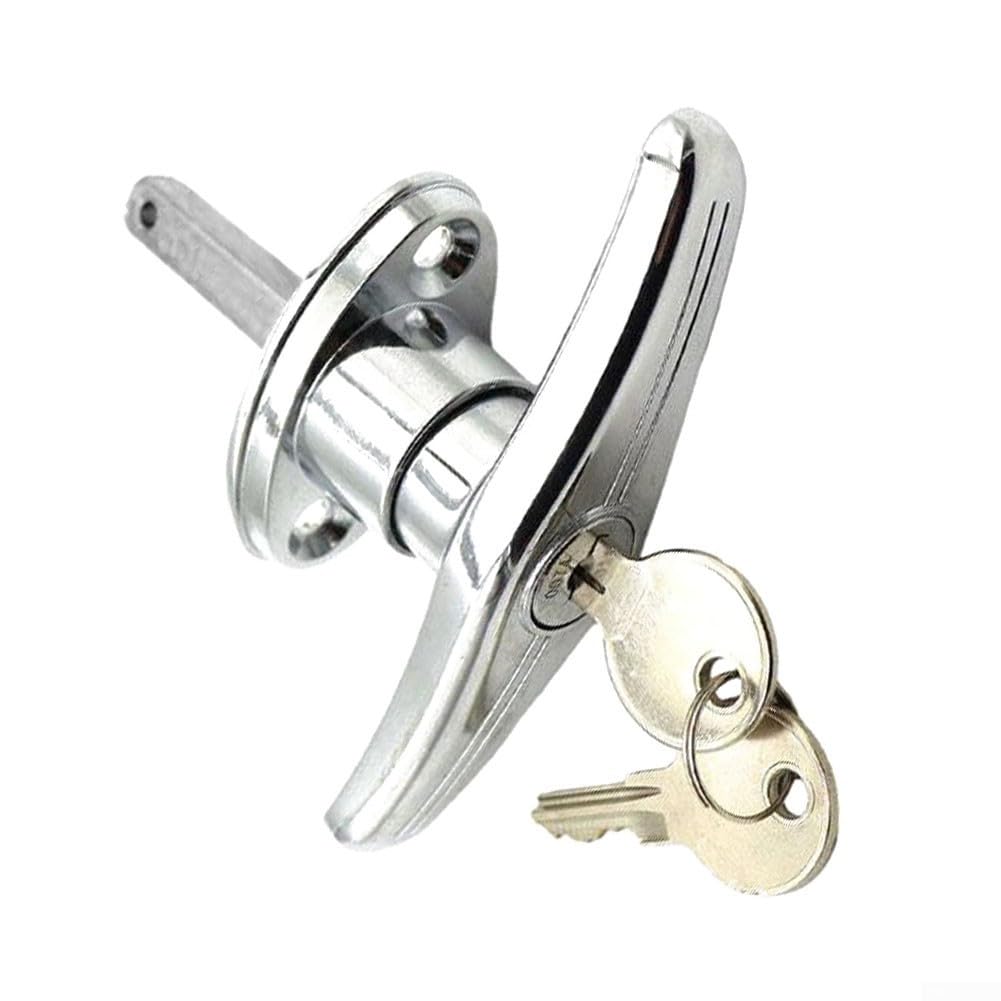 Serratura per porta del garage, maniglia a T, fissaggio posteriore con chiave per diverse roulotte, garage, capannone e camper