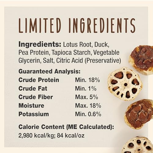 Cadet Gourmet Crunch\'ems Homestyle Dog Treats, Natural Dog Chews with Real Chicken and Lotus Root, Duck \'N Veggie Flavor, 10 Count (Pack of 1)