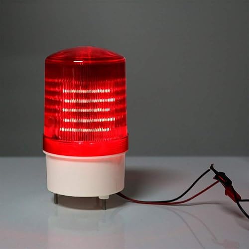 Miniatura 7 de Luces de advertencia de baliza estroboscópica giratoria industrial, luces de señal giratorias eléctricas para emergencia, 12v DC, rojo, con sonido
