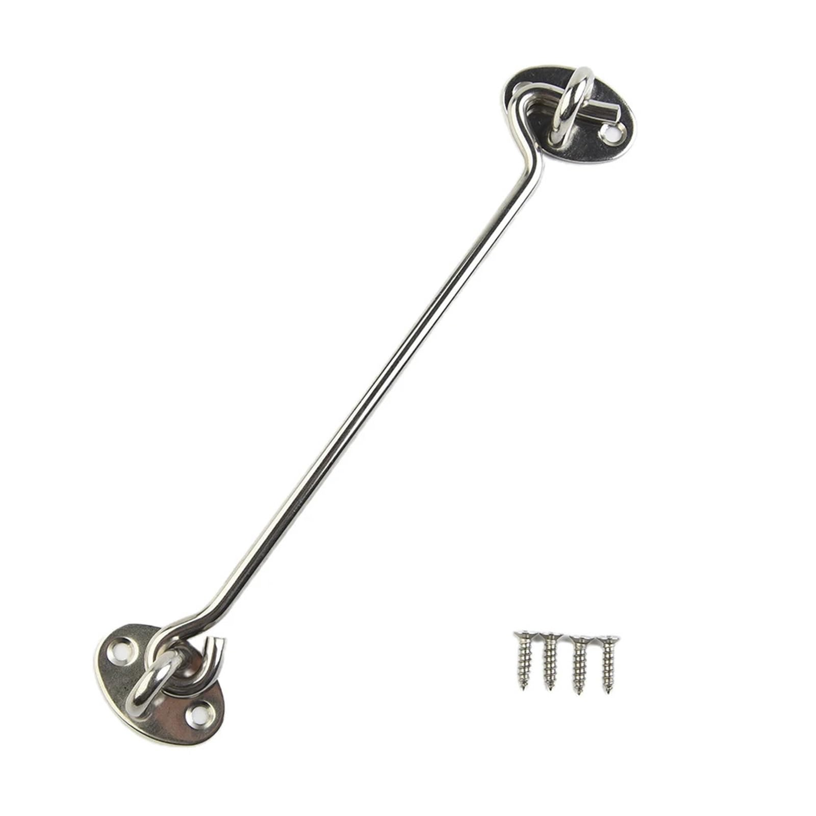 Hook and Eye Latch, Cabin Shed Stainless Steel Hook and Eye Door Latch Pack of 8 4 and inch(8 inch)
