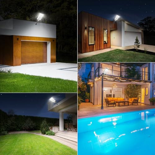 LANGY Solar Street Lights Outdoor Waterproof, 6500K Dusk to Dawn Motion Sensor with Remote Control, LED Security Light for Outside Garden Yard Parking Lot, Flood Lights, 2 Pack by LANGY - Image 7