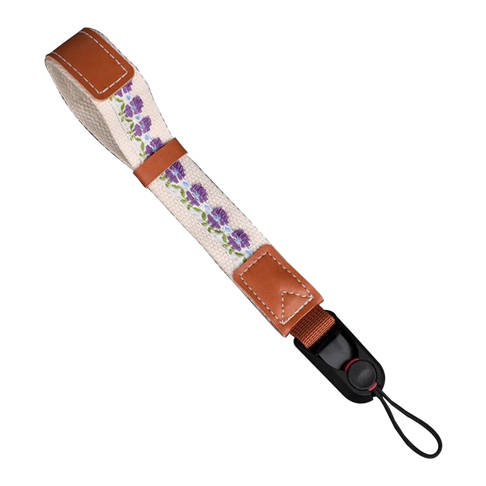 Flyiodfcxv Purple Camera Strap, Sturdy Camera Wrist Strap, Cotton With Leather Ring For All Cameras, Strong Stitching