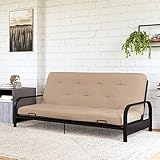 DHP Braga 6' Full Size Microfiber Coil Futon Mattress in Tan