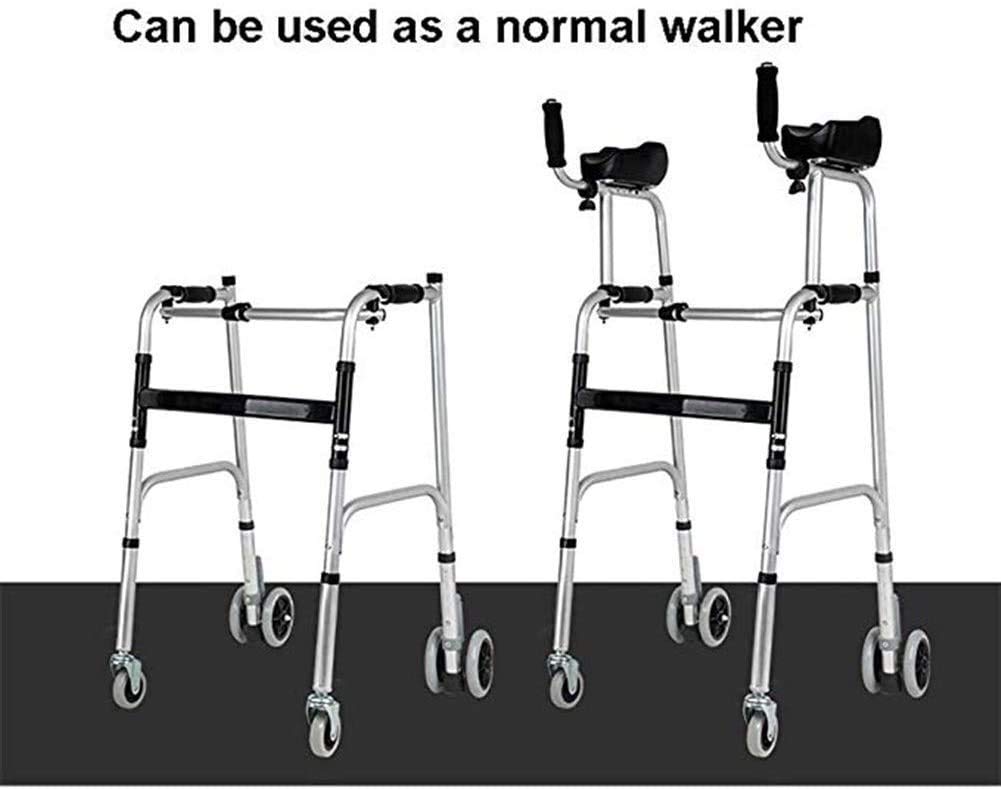 Walker, mobilny składany czterokołowy Rollator Walker z podkładką pod podłokietnik i siedziskiem, regulowany, lekki przenośny dla osób starszych little surprise