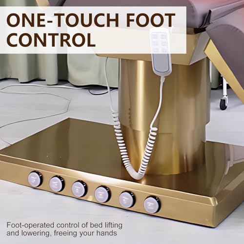 Larnavo Massage Table-Electric Massage Table with Grey Modern Luxury Style, Beauty Treatment Bed Includes One-Button Lifting, Smart Heating, Retractable Headrest - Image 6