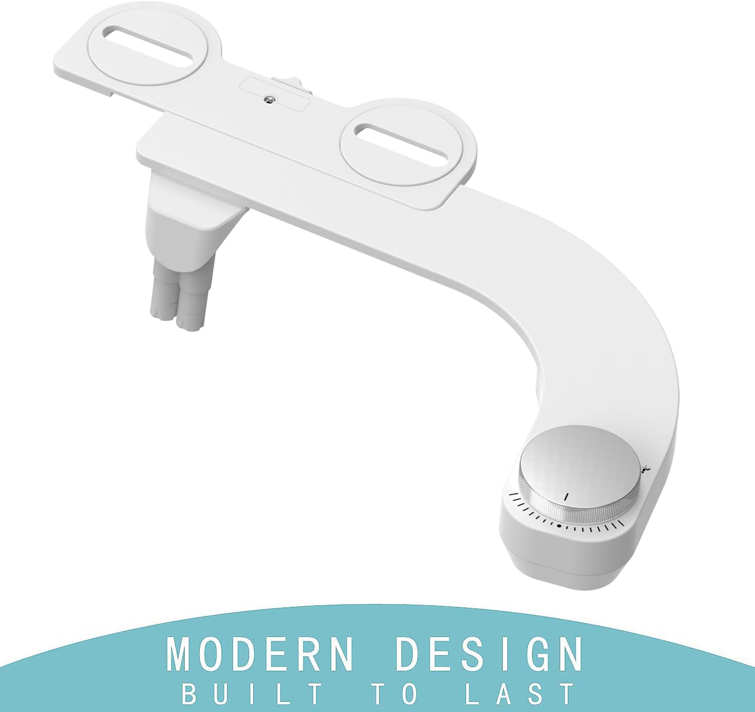 Bidet Attachment for Toilet - Left Handed Bidet Ultra-Slimt Non-Electric Dual Nozzle (Frontal & Rear Wash) Adjustable Water Pressure, Water Bidet Toilet Seat Attachment,Easy to Install (Silver)