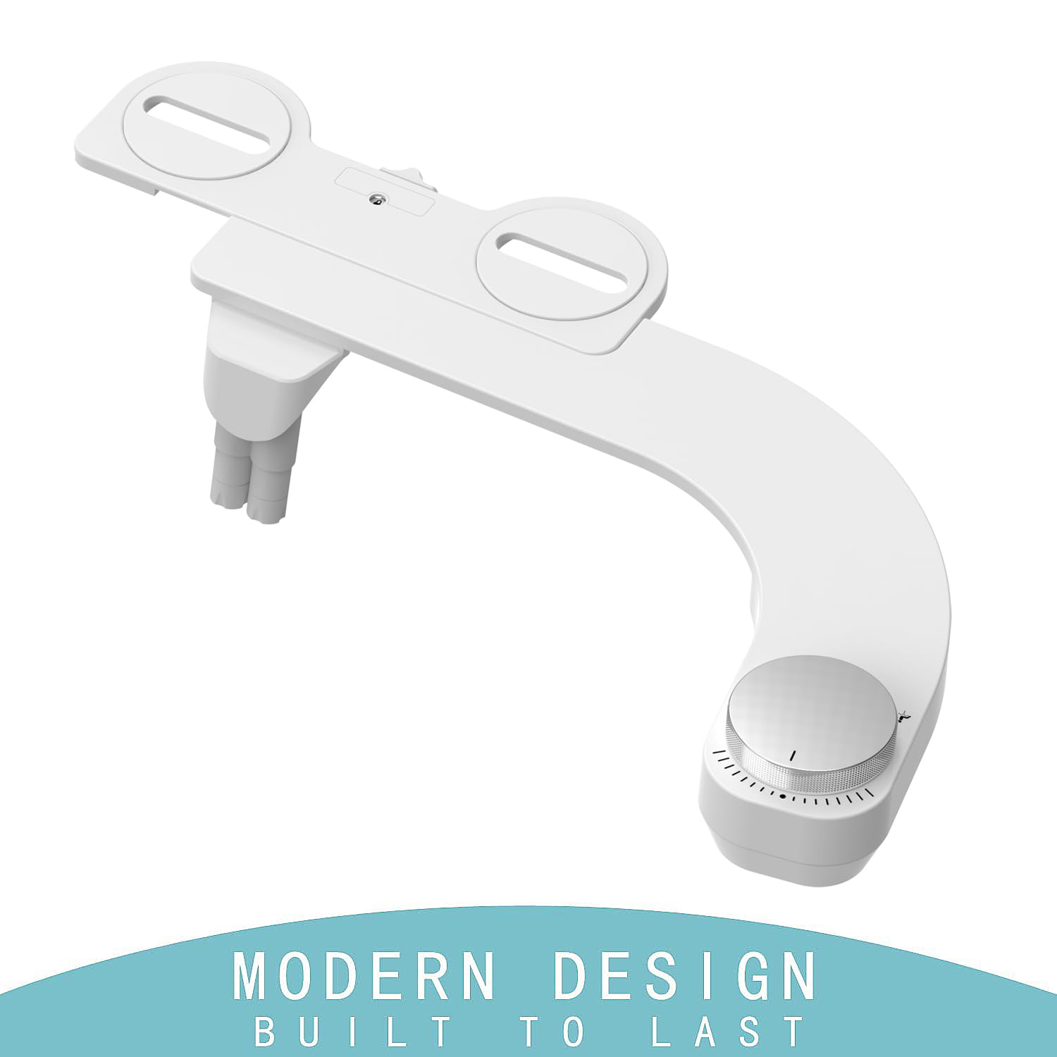Bidet Einsatz Für Toilette links - WITHLENT Ultra-Slim Nicht Elektrisch Einsatz Für Toilette mit,Doppel Düsen Bidet Toilettenaufsatz,Front- und Heckreinigung,WC-Aufsatz,Po-Dusche, Taharet (Silber)