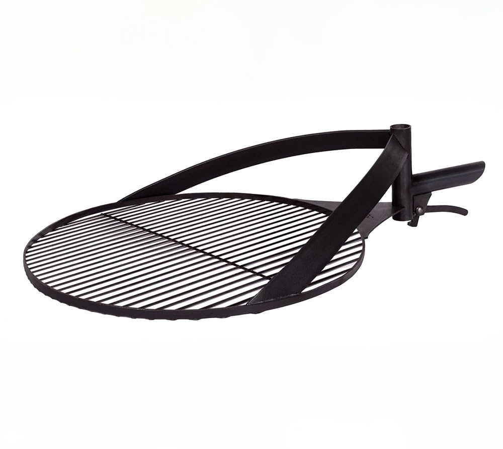 CookKing Feuerschale Montana X 60 mit Holzlager und Zubehör aus Rohstahl Ø 60 cm handgeschweißt wetterfest inklusive Grillrost und Befestigungsmast für Garten Terrasse Outdoor
