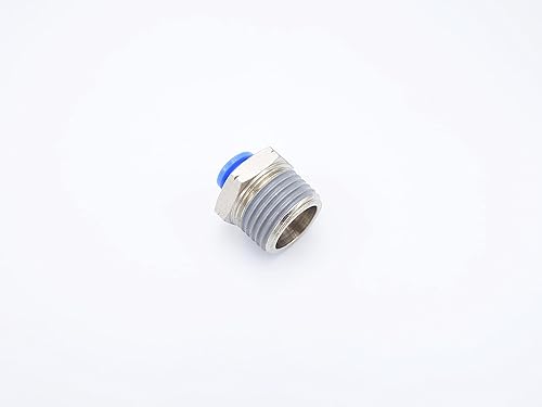 Vista 165 de Empuje para conectar conexión de tubo de 1/8" OD x 1/4" macho NPT rosca, línea de agua recta macho neumática, conectores de empuje rápido