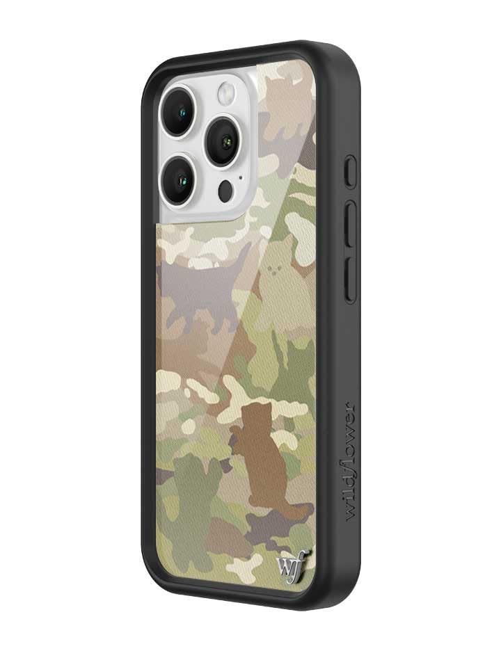 Image of Wildflower Cases - iPhone 16 Pro Compatible - Cat Camo | Impact-Certified 6.5 ft Drop Protection Case, Raised Protective Bumper, Cute Aesthetic Design, Women-Owned Small Business