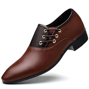 Mens Dress Shoes Wingtip Shoes Tuxedo Formal Business Oxford Casual Comfortable Pointed Toe Shoes Derbys Shoes