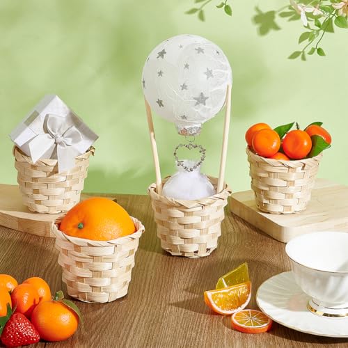 PH PandaHall 16pcs Small Wood Woven Baskets Mini Woven Basket Straw Basket Mini Baskets for Favors Centerpieces Home Decorations Fairy Garden Grocery Gifts Straw Picnic Berry, 3.2x2.6 inch by PH PandaHall - Used condition - Image 2