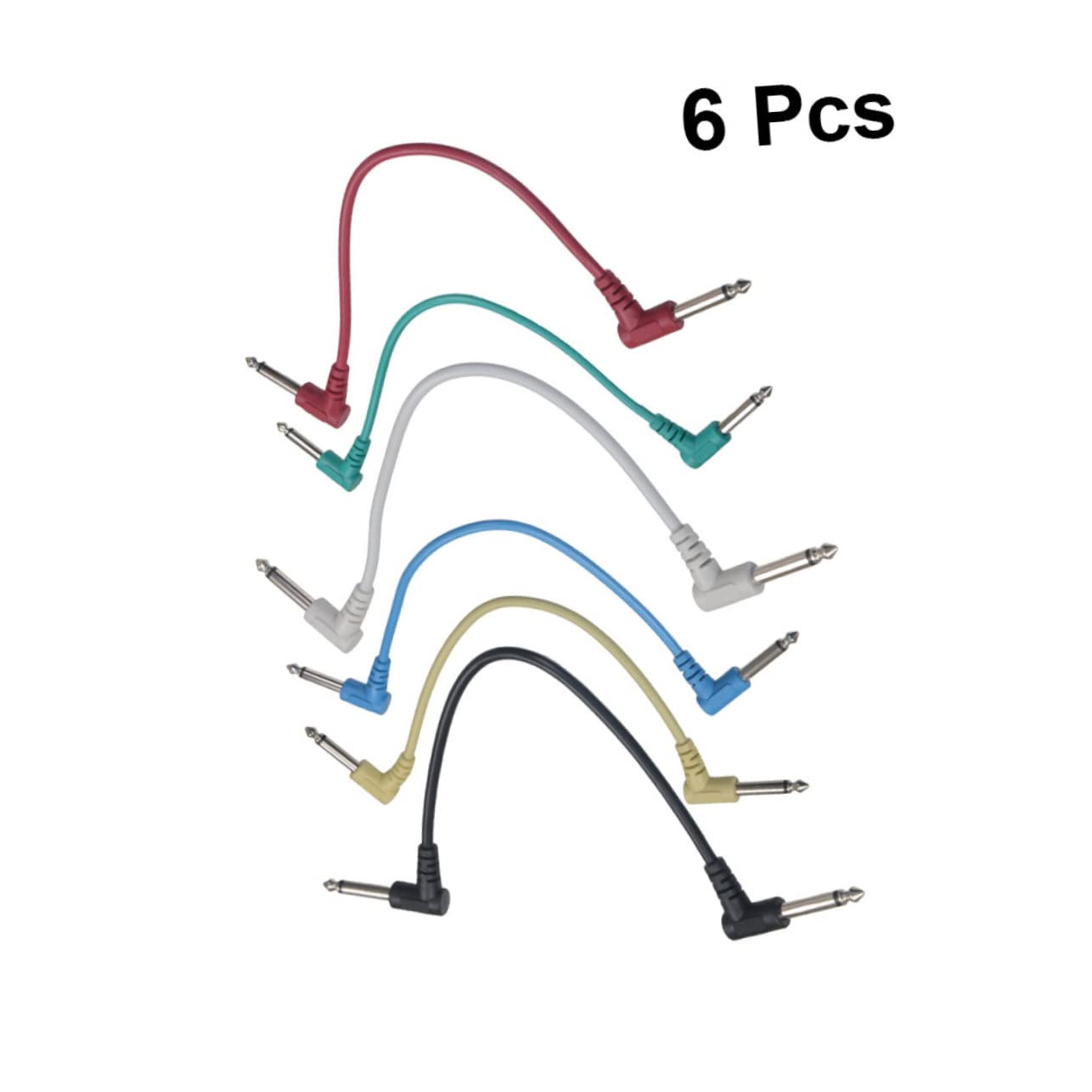 ibasenice 2 Sätze 6 35 Mm Gitarren-effektor-linienkabel Rechtwinkliges Ellenbogen-patchkabel Für Gitarren-effekt-zubehör 6 Stück * 2