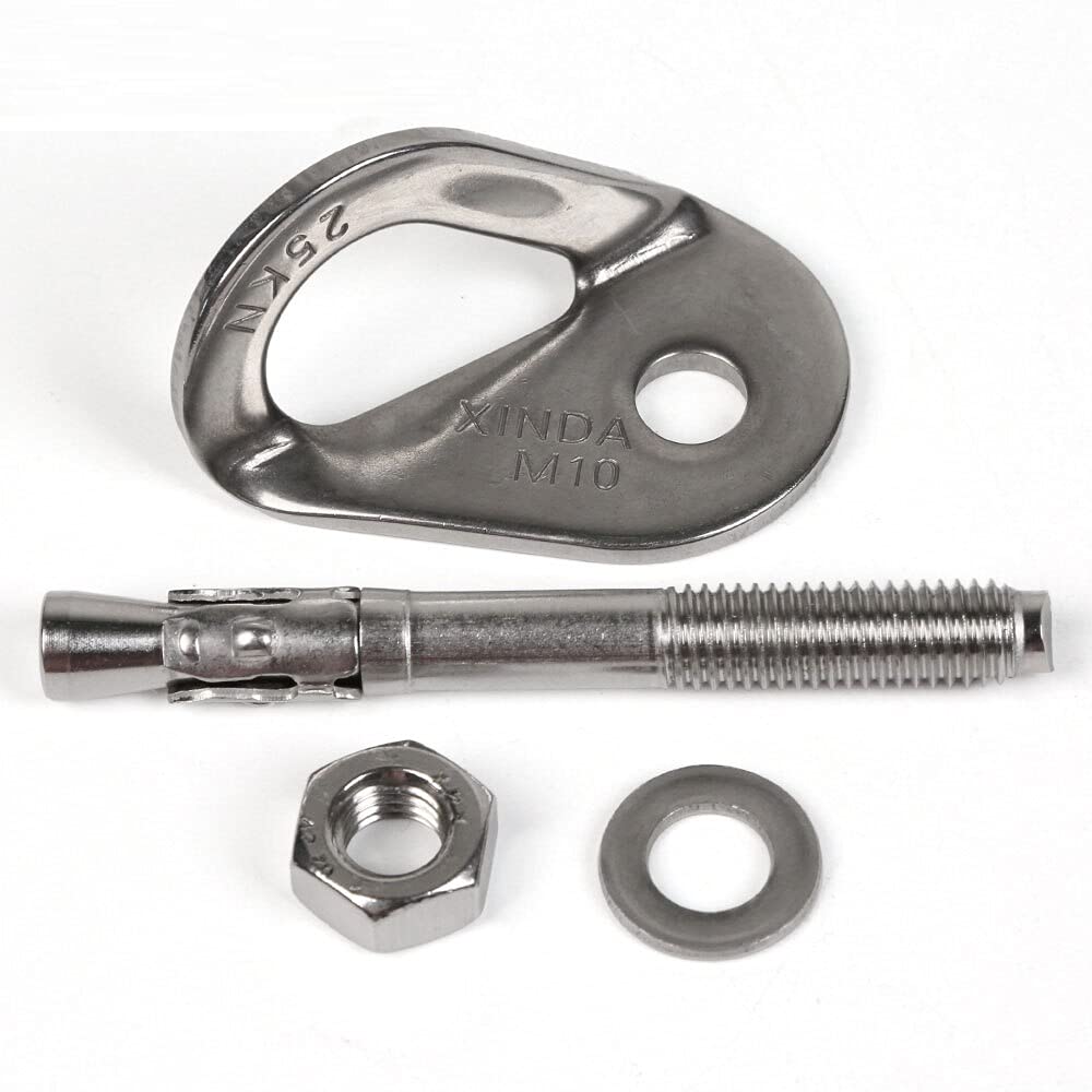 Ancoraggi for cartongesso,Ancore a vite 25KN Arrampicata su roccia Gancio di ancoraggio for chiodi Bullone di fissaggio in acciaio inossidabile Vite di espansione a punto fisso Moschettone Ancoraggi f
