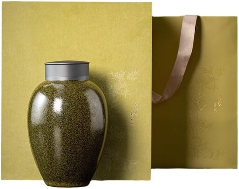 SONGCHAO Sugar Jar Ceramic Loose Tea Storage Container Jar Sealed with Spoon Set Single Gift Box Tea Canister
