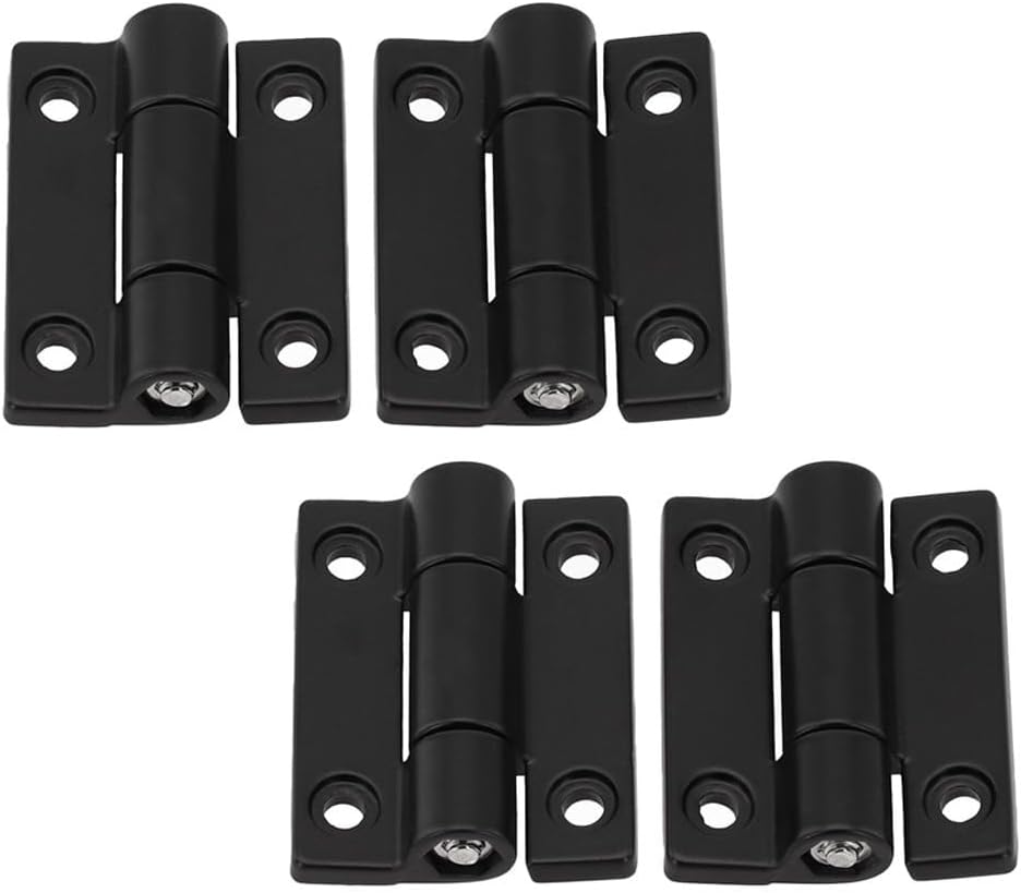 4 Pack Adjustable Torque Damping Hinge, 360 Degree Stop Positioning Hinge Cabinet Door for Window Equipment, Zinc Alloy Hardware 45x35mm Black Silver(Silver)