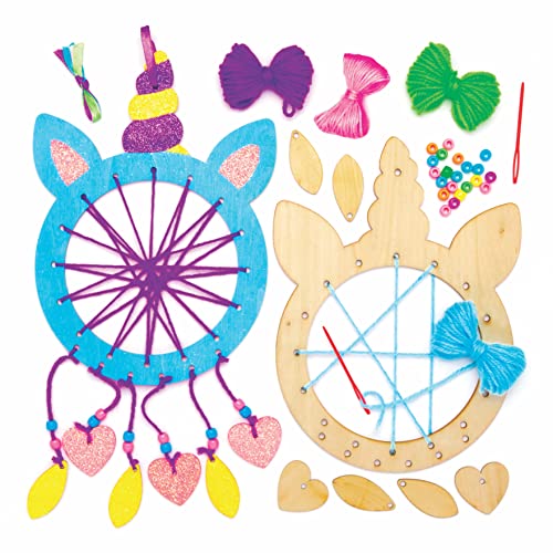 Baker Ross Kits Atrapasueños de Madera Unicornio (paquete de 4) para proyectos de arte y manualidades para niños, surtidos Cover