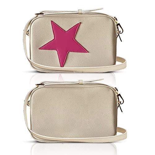 Pink Star Accent Crossbody Bag Purse Preppy Teen Girls4