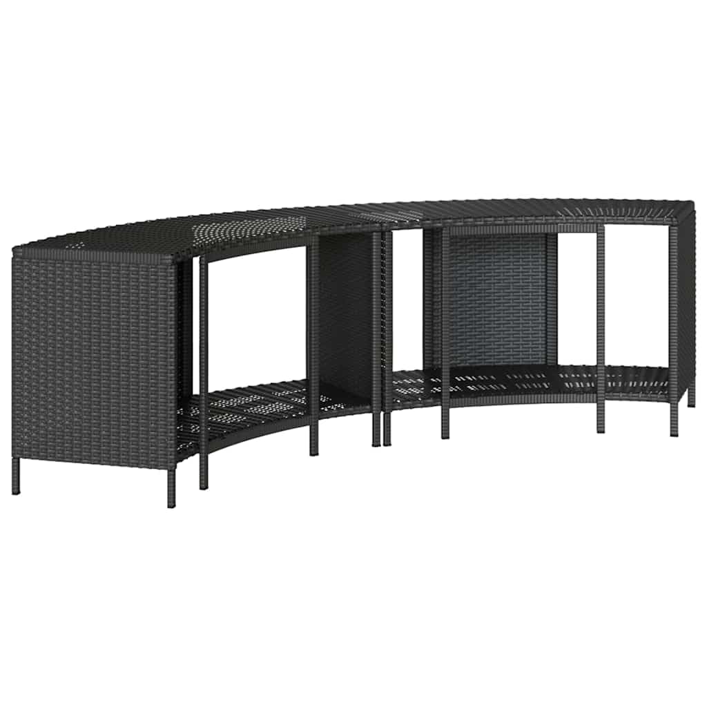 Generisch Outdoor-Regale für Whirlpool 2 STK. Schwarz Poly Rattan,Heim Garten,Pool Spa,Pool- Whirlpool-Zubehör-365620