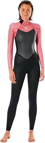 Rip Curl Omega - Traje de neopreno con cremallera trasera de 0.118 pulgadas para mujer, color negro, paneles de brazo y hombro FreeFlex, para remar