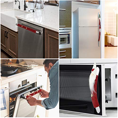 VIPITH 8 Packs Christmas Refrigerator Door Handle Covers, Santa Snowman Elk Kitchen Appliance Handle Covers for Fridge Microwave Oven Dishwasher Door Handle Protector Christmas Decoration